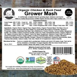 Scratch And Peck Feeds Naturally Free Organic 17% Protein Grower Chicken & Duck Feed -Meadow Farm 132764 PT7. AC SS1800 V1681146127