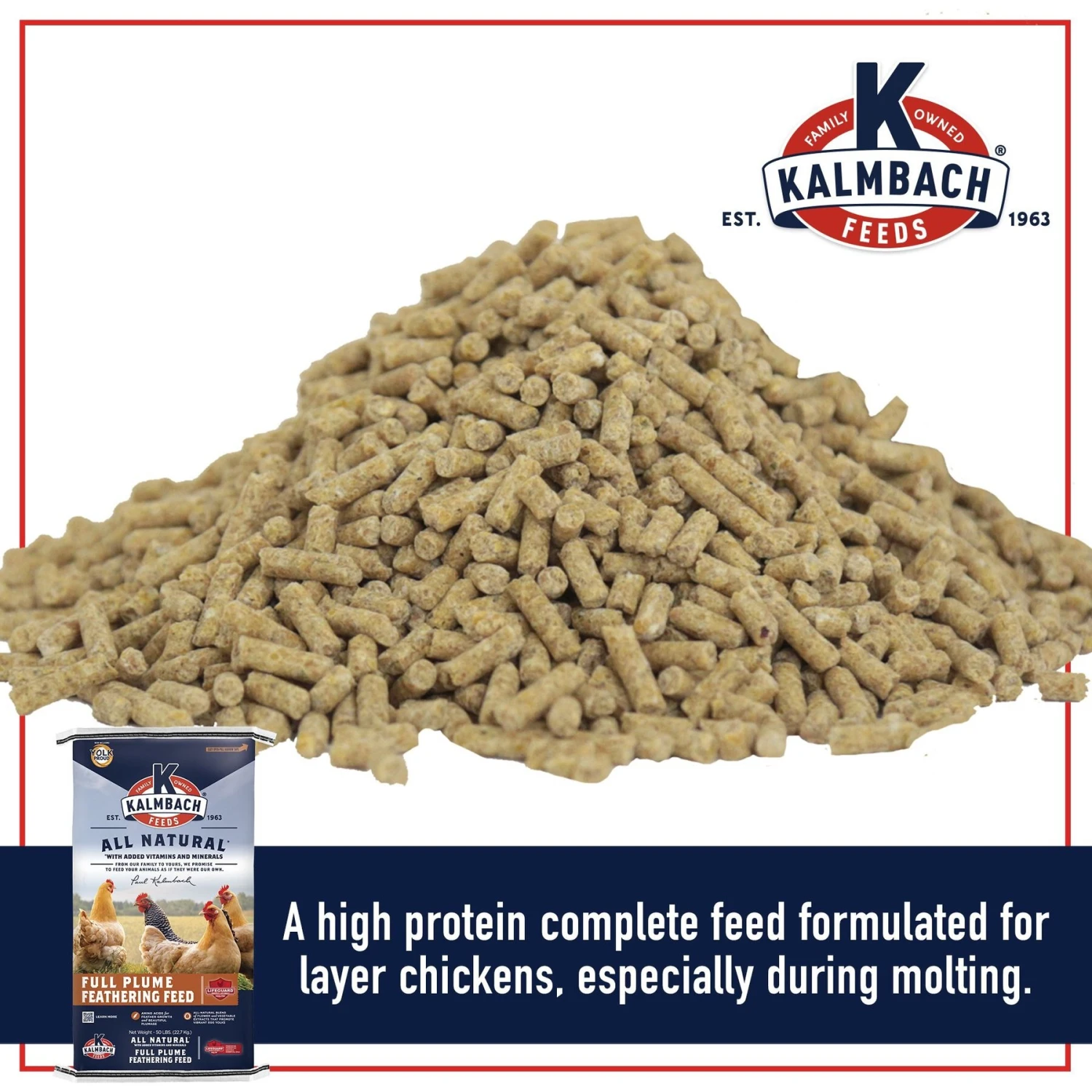 Kalmbach Feeds All Natural 20% Protein Full Plume Feathering Chicken Feed, 50-lb Bag 3 Kalmbach Feeds All Natural 20% Protein Full Plume Feathering Chicken Feed, 50-lb Bag - Image 3