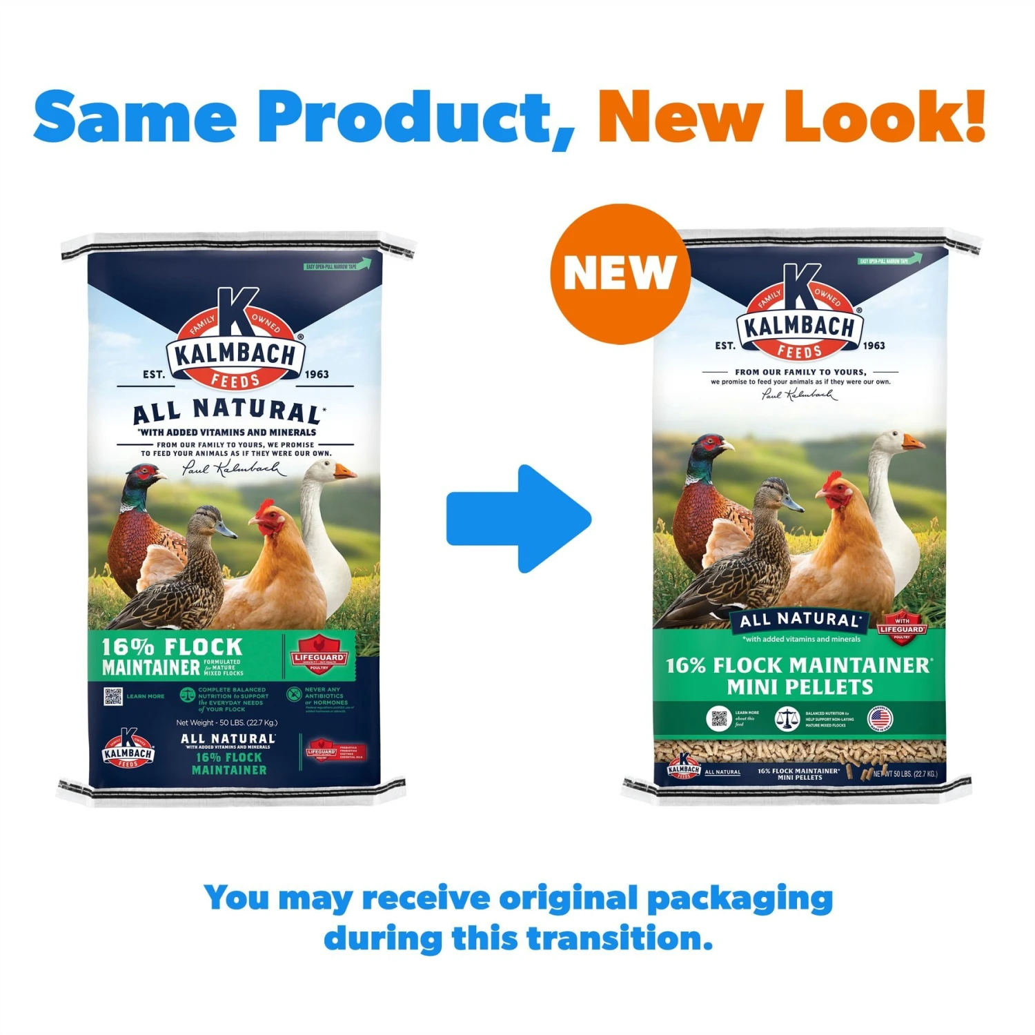 Kalmbach Feeds All Natural 16% Protein Flock Maintainer Pellet Poultry Feed 2 Kalmbach Feeds All Natural 16% Protein Flock Maintainer Pellet Poultry Feed - Image 2