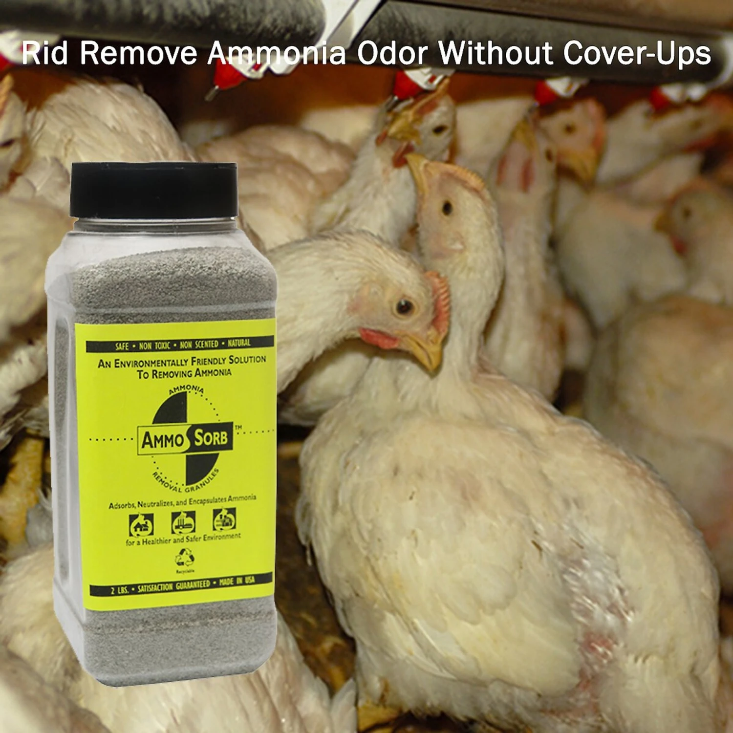 AmmoSorb Natural Ammonia Small Animal Odor Elimination Granules, 2-lb Bottle 2 AmmoSorb Natural Ammonia Small Animal Odor Elimination Granules, 2-lb Bottle - Image 2