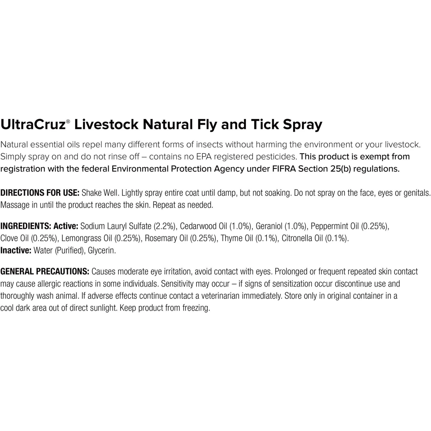 UltraCruz Natural Livestock Fly & Tick Spray 4 UltraCruz Natural Livestock Fly & Tick Spray - Image 4