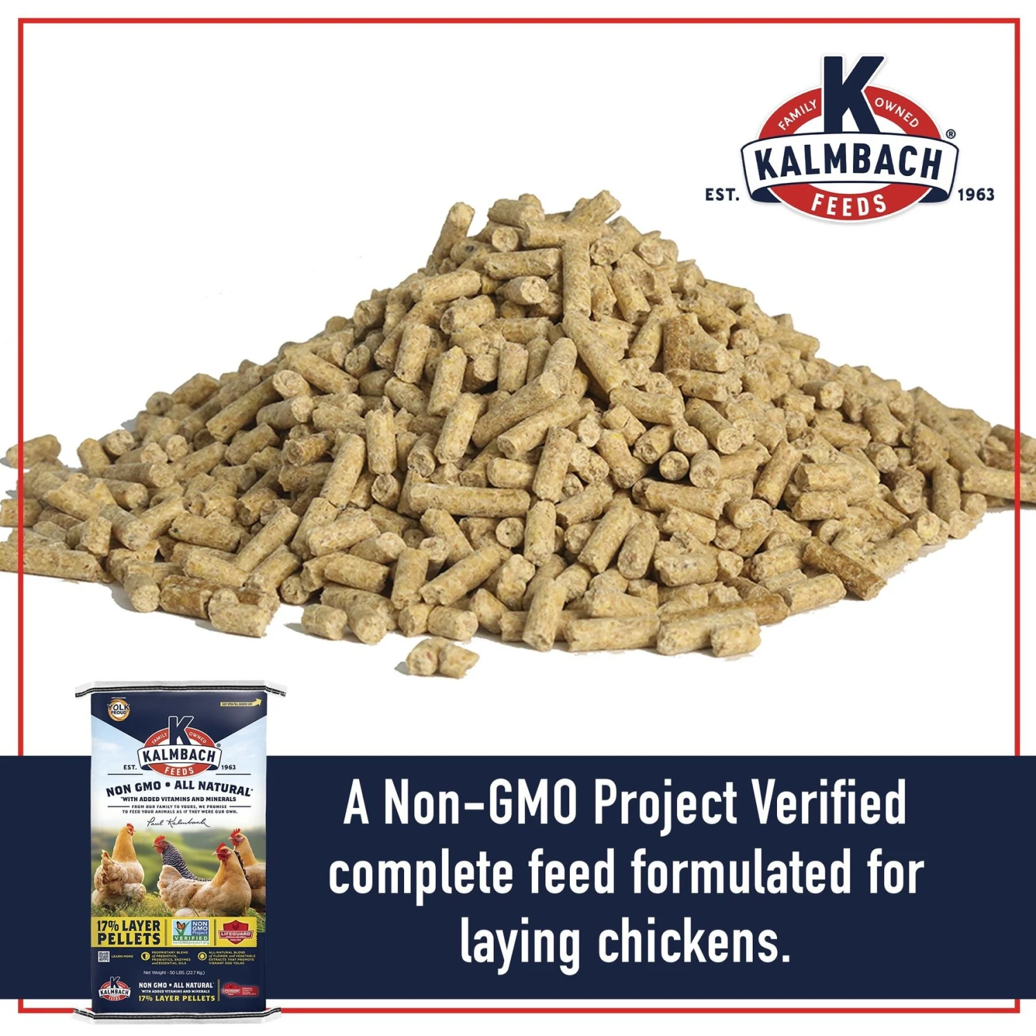 Kalmbach Feeds All Natural Non-GMO 17% Protein Layer Pellets Chicken Feed, 50-lb Bag 3 Kalmbach Feeds All Natural Non-GMO 17% Protein Layer Pellets Chicken Feed, 50-lb Bag - Image 3