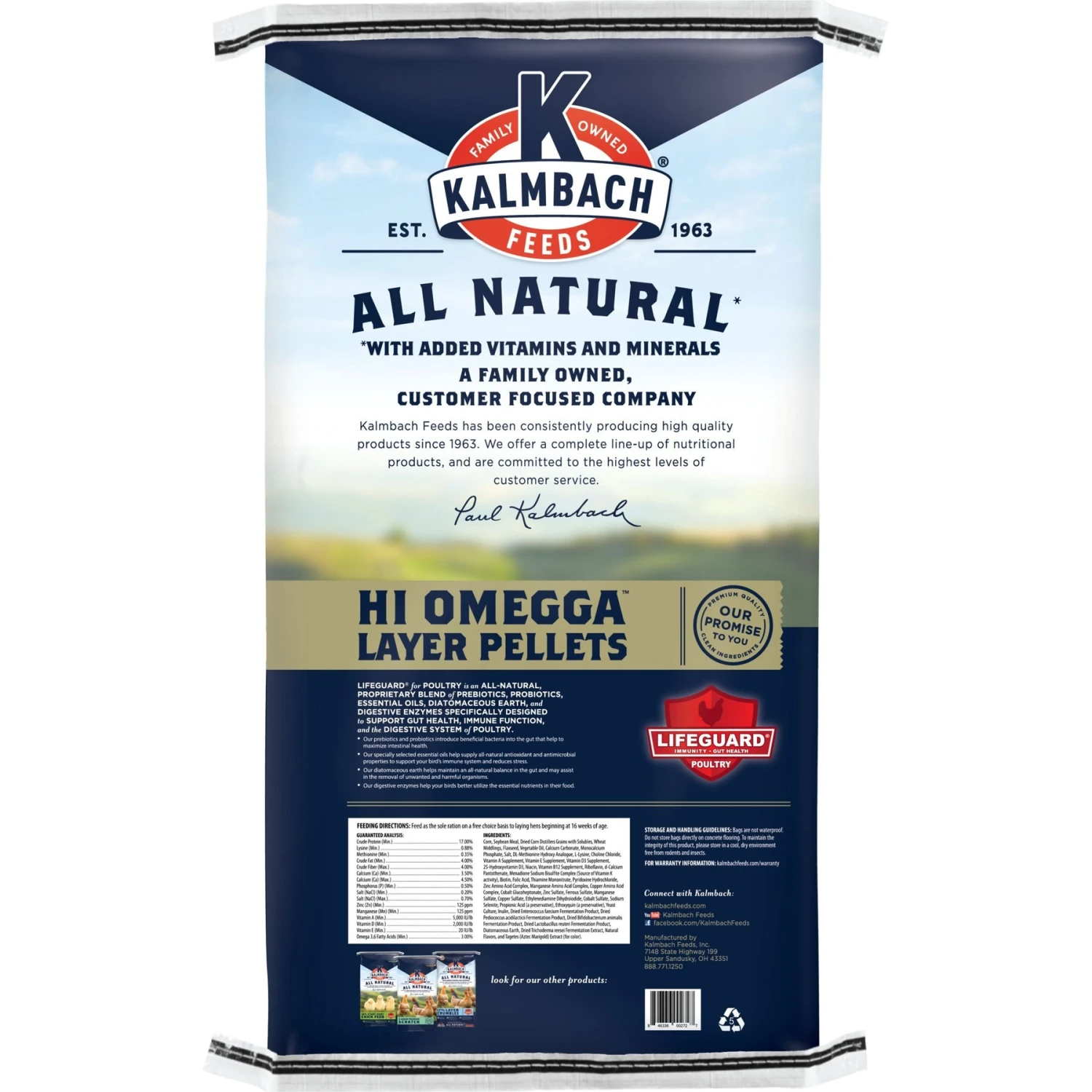 Kalmbach Feeds All Natural Hi Omega 17% Protein Layer Pellets Chicken Feed 2 Kalmbach Feeds All Natural Hi Omega 17% Protein Layer Pellets Chicken Feed - Image 2