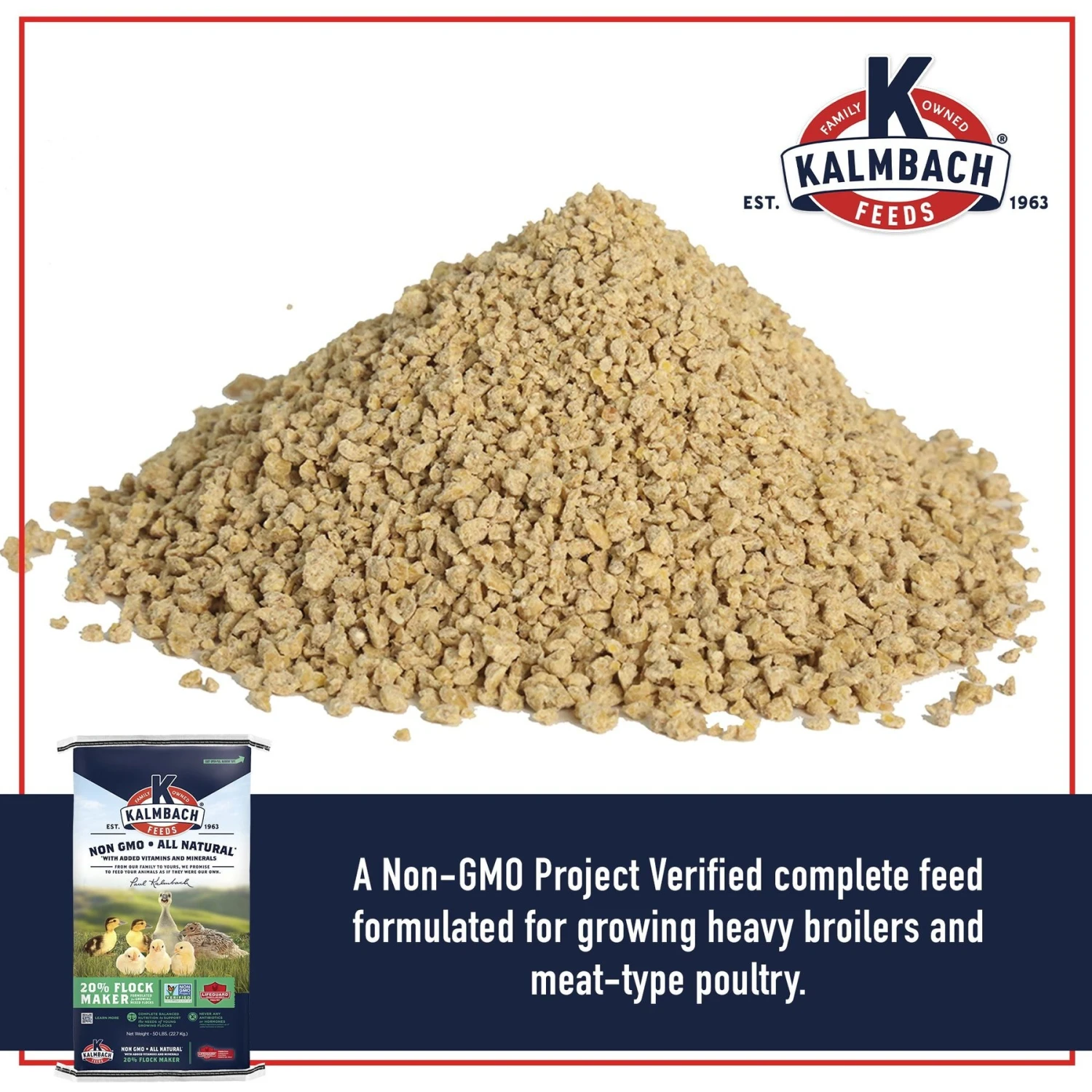 Kalmbach Feeds All Natural Non-GMO 20% Protein Flock Maker Crumbles Chicken Feed 3 Kalmbach Feeds All Natural Non-GMO 20% Protein Flock Maker Crumbles Chicken Feed - Image 3