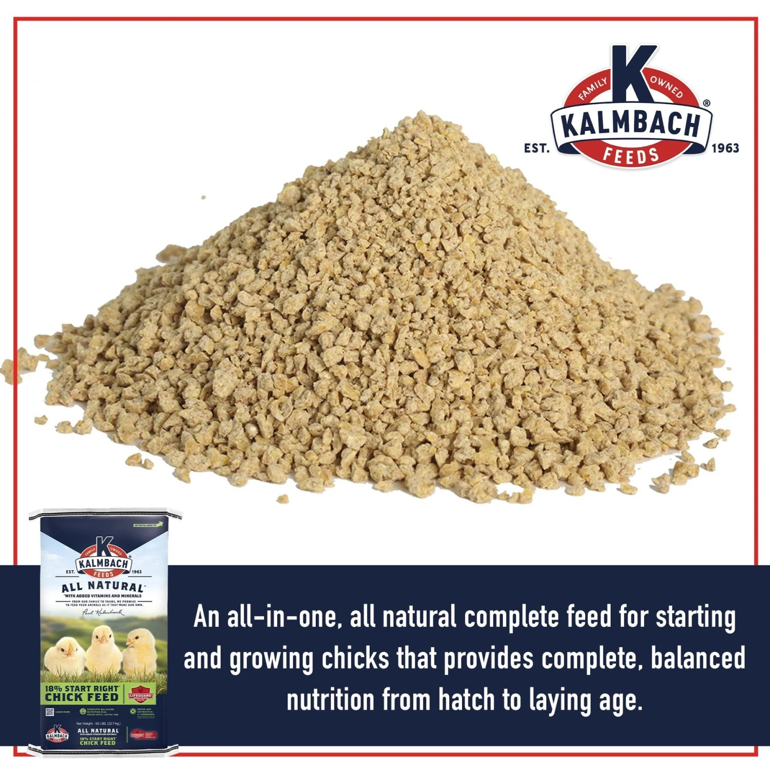 Kalmbach Feeds All Natural 18% Protein Start Right Chick Feed 3 Kalmbach Feeds All Natural 18% Protein Start Right Chick Feed - Image 3