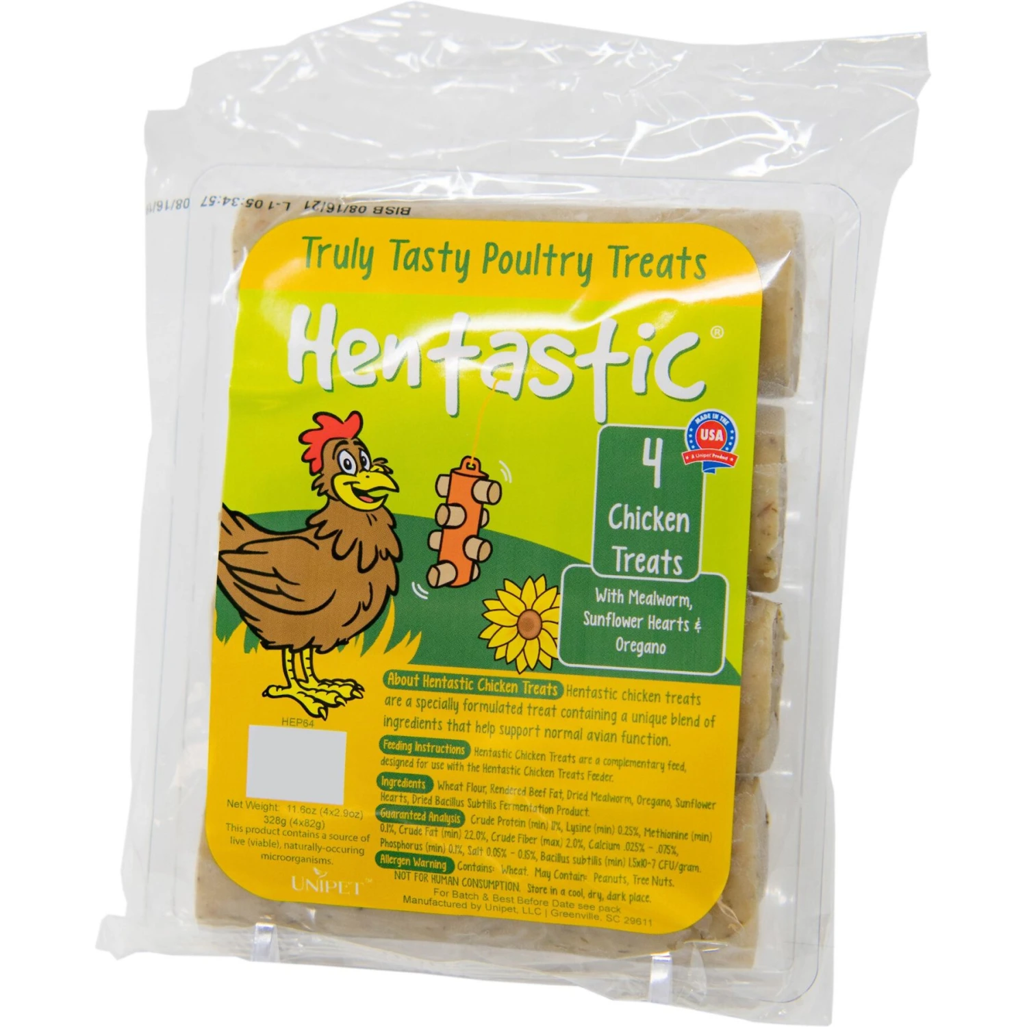 Hentastic Mealworm, Sunflower Heart, Oregano, & Probiotics Chicken Treats 1 Hentastic Mealworm, Sunflower Heart, Oregano, & Probiotics Chicken Treats