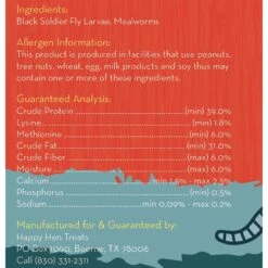 Happy Hen Treats Double Frenzy Mealworm & Black Soldier Fly Larvae Chicken Treats -Meadow Farm 222418 PT2. AC SS1800 V1582646014