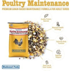 Bluebonnet Feeds Poultry Maintenance 14% Protein Premium Formula Grain Bird Food -Meadow Farm 225318 PT2. AC SS1800 V1682096627