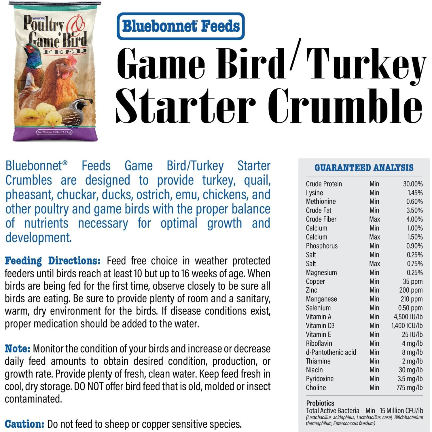 Bluebonnet Feeds Poultry & Game 30% Protein Crumble Bird Food 7 Bluebonnet Feeds Poultry & Game 30% Protein Crumble Bird Food - Image 7