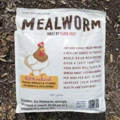 Flock Fest Dried Mealworms Adult Chicken Treats, 5-lb Bag & Stainless Steel Feeder Bucket -Meadow Farm 228173 PT3. AC SS1800 V1585054589