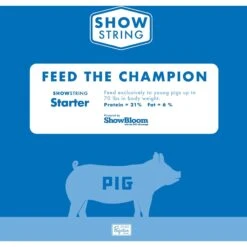 Show String Show Feed Starter 21% Pig Food, 50-lb Bag -Meadow Farm 235253 PT3. AC SS1800 V1590604266