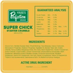 Kruse's Perfection Brand Super Chick Starter Crumble Medicated Chicken Feed -Meadow Farm 235283 PT4. AC SS1800 V1590604604