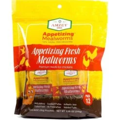 Amzey Appetizing Fresh Mealworms Treats, 8.46-oz Bag, 12 Count