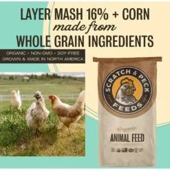 Scratch And Peck Feeds Organic Layer With Corn 16% Protein Grain Poultry Feed -Meadow Farm 239978 PT2. AC SS1800 V1665780265