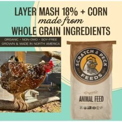 Scratch And Peck Feeds Organic Layer With Corn 18% Protein Grain Poultry Feed -Meadow Farm 239980 PT2. AC SS1800 V1665670099