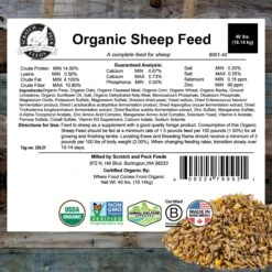 Scratch And Peck Feeds Organic Sheep Feed, 40-lb Bag -Meadow Farm 239986 PT8. AC SS1800 V1665669504
