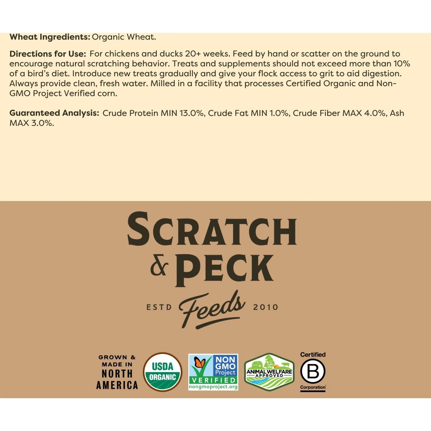 Scratch And Peck Feeds Organic Whole Wheat Poultry Treats, 40-lb Bag 7 Scratch And Peck Feeds Organic Whole Wheat Poultry Treats, 40-lb Bag - Image 7