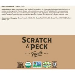 Scratch And Peck Feeds Organic Whole Oats Poultry Treats, 40-lb Bag 15 Scratch And Peck Feeds Organic Whole Oats Poultry Treats, 40-lb Bag -Meadow Farm 239990 PT6. AC SS1800 V1665669448