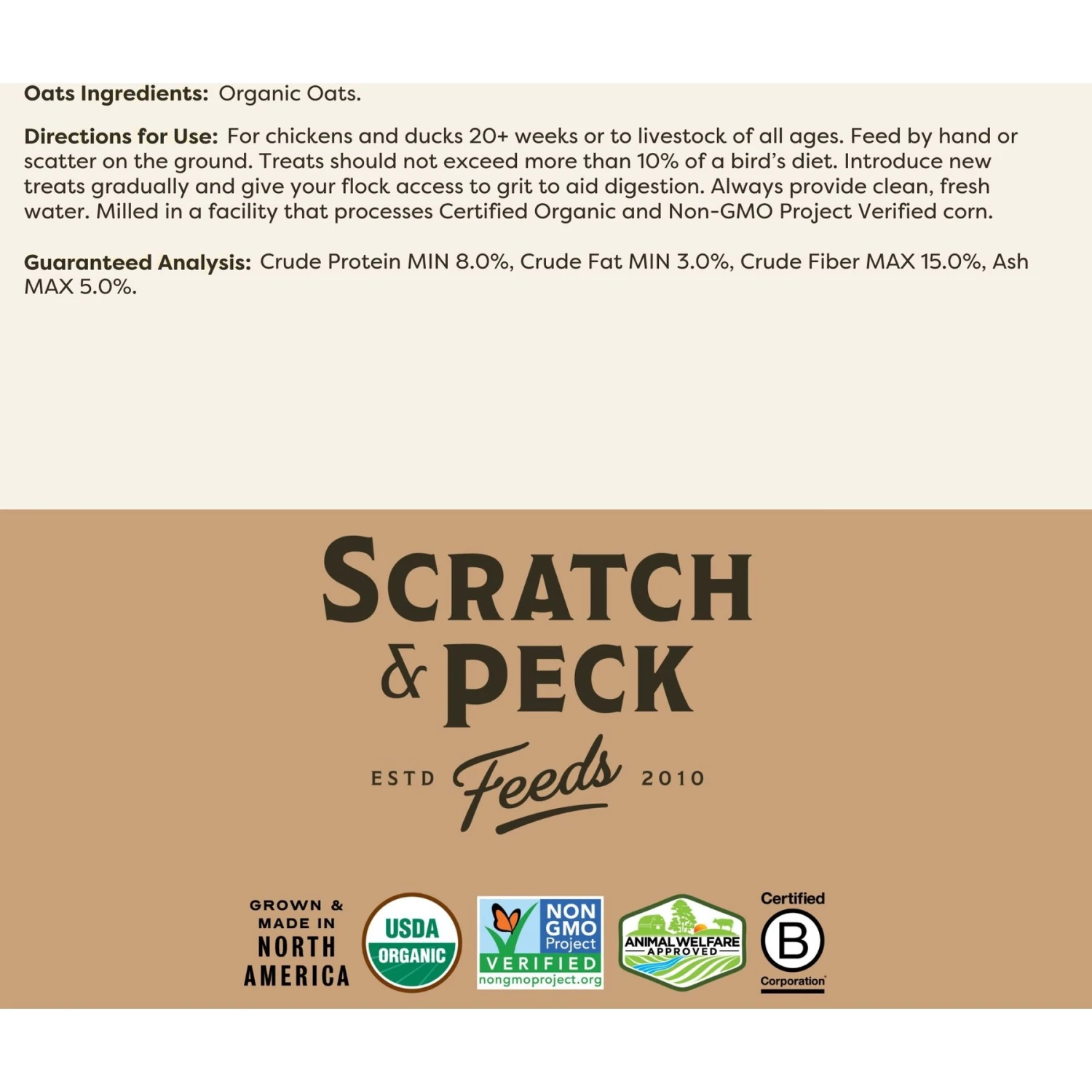 Scratch And Peck Feeds Organic Whole Oats Poultry Treats, 40-lb Bag 7 Scratch And Peck Feeds Organic Whole Oats Poultry Treats, 40-lb Bag - Image 7