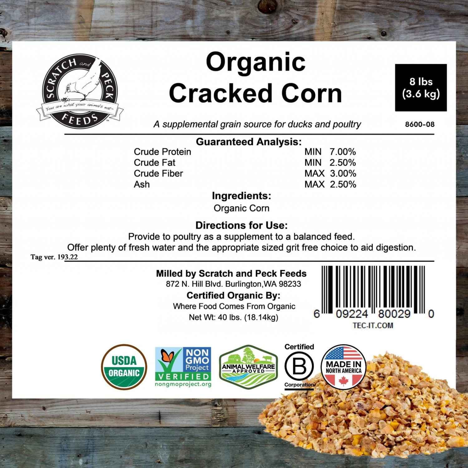 Scratch And Peck Feeds Cluckin' Good Organic Cracked Corn Poultry Treats 8 Scratch And Peck Feeds Cluckin' Good Organic Cracked Corn Poultry Treats - Image 8