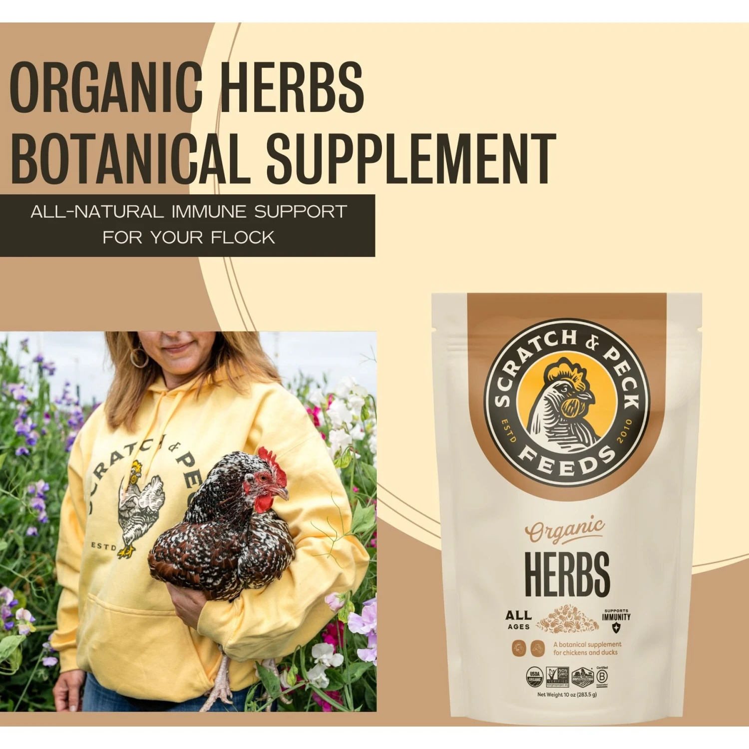 Scratch And Peck Feeds Cluckin' Good Organic Herbs Chicken Supplement, 10-oz Bag 3 Scratch And Peck Feeds Cluckin' Good Organic Herbs Chicken Supplement, 10-oz Bag - Image 3