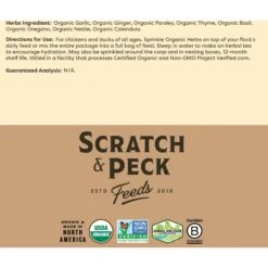 Scratch And Peck Feeds Cluckin' Good Organic Herbs Chicken Supplement, 10-oz Bag 15 Scratch And Peck Feeds Cluckin' Good Organic Herbs Chicken Supplement, 10-oz Bag -Meadow Farm 240008 PT6. AC SS1800 V1681145667