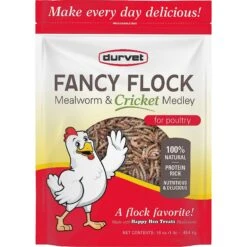 Durvet Fancy Flock Mealworm & Cricket Medley Poultry Treats