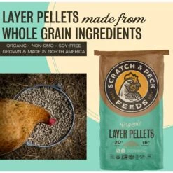 Scratch And Peck Feeds Organic Chicken & Duck Feed Layer Pellets 16% Protein -Meadow Farm 263486 PT2. AC SS1800 V1694618356