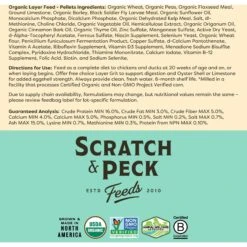 Scratch And Peck Feeds Organic Chicken & Duck Feed Layer Pellets 16% Protein -Meadow Farm 263486 PT6. AC SS1800 V1694618383