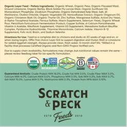 Scratch And Peck Feeds Organic Chicken & Duck Feed Layer Pellets 16% Protein -Meadow Farm 263486 PT7. AC SS1800 V1694618357