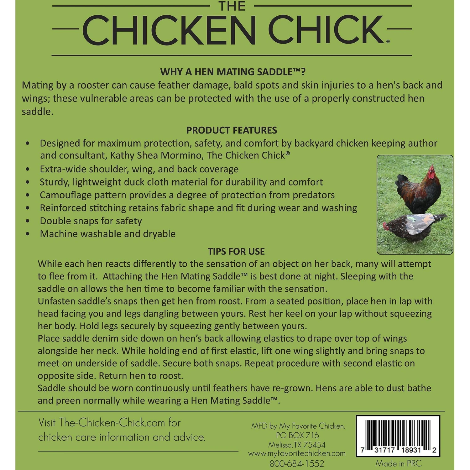 The Chicken Chick Hen Mating Saddle 4 The Chicken Chick Hen Mating Saddle - Image 4