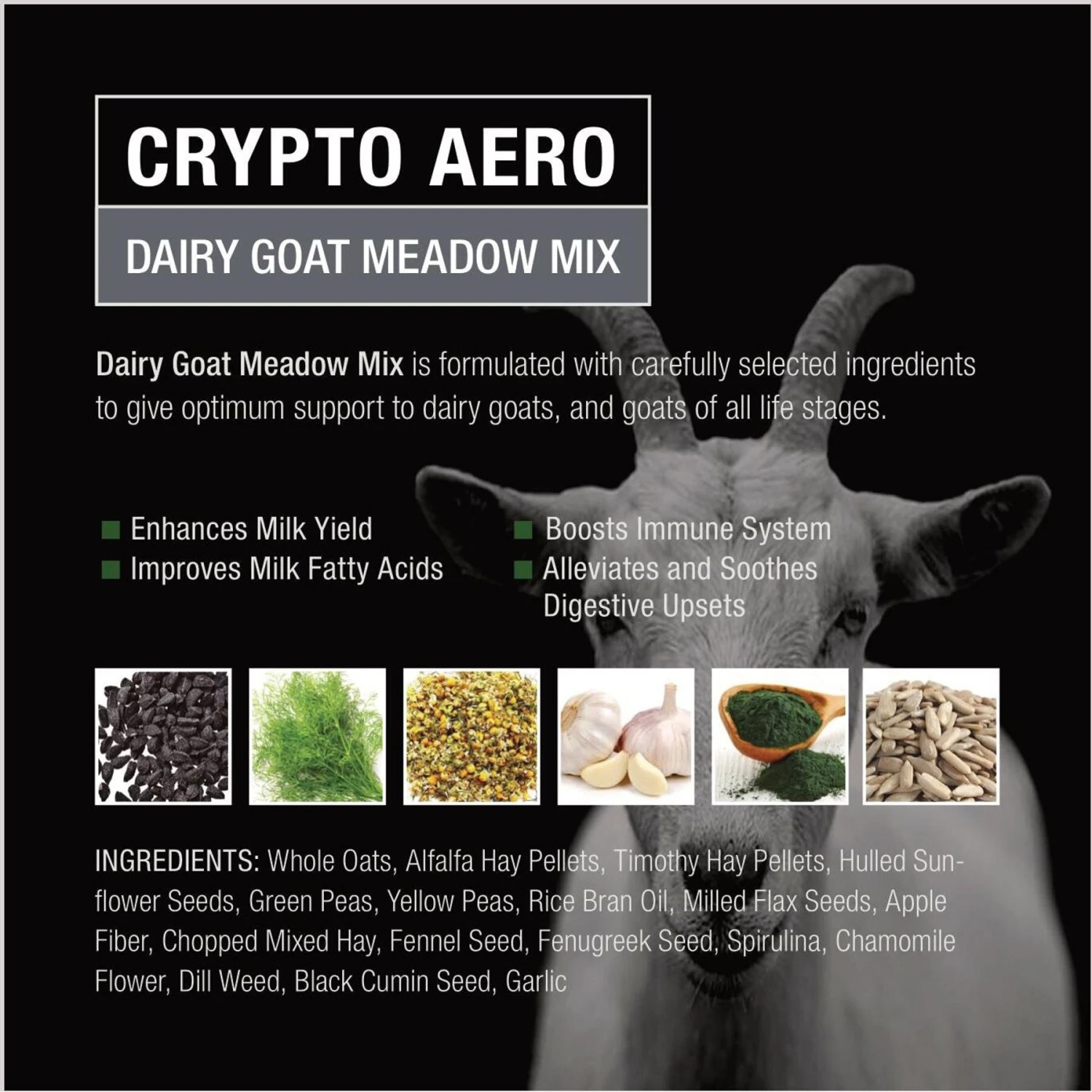 Crypto Aero Dairy Goat Meadow Mix Goat Feed, 50-lb Bag 6 Crypto Aero Dairy Goat Meadow Mix Goat Feed, 50-lb Bag - Image 6