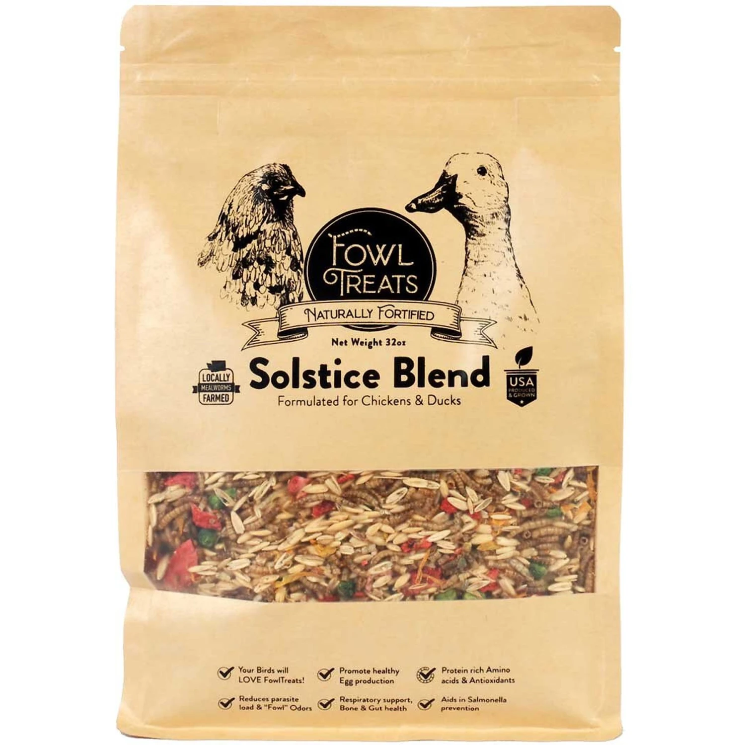 Fowl Treats Mealworm Blend Solstice Blend Chicken & Duck Treats, 2-lb Bag 1 Fowl Treats Mealworm Blend Solstice Blend Chicken & Duck Treats, 2-lb Bag