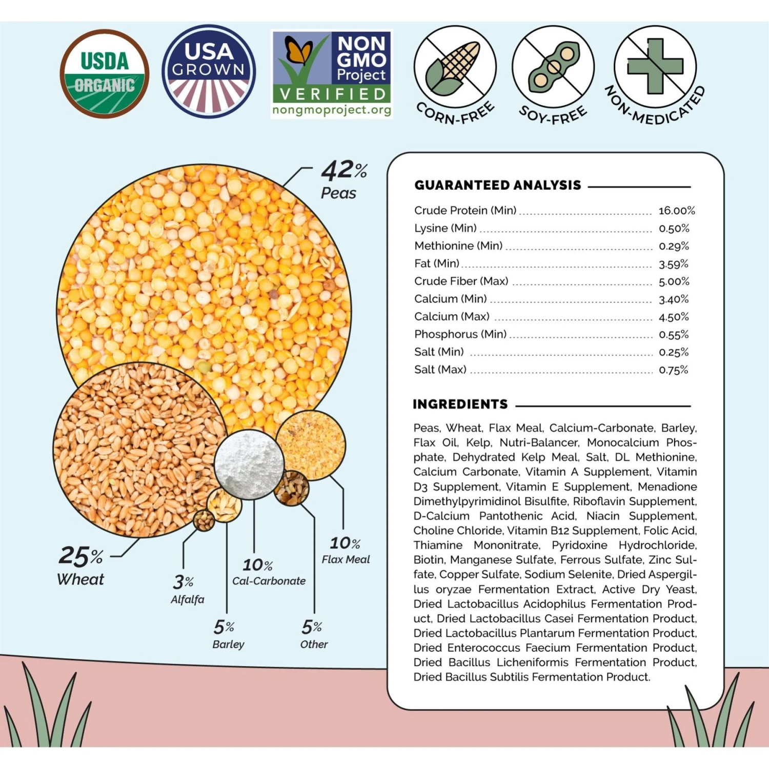 Mile Four Organic 16% Protein Whole Grain Layer Chicken & Duck Feed 4 Mile Four Organic 16% Protein Whole Grain Layer Chicken & Duck Feed - Image 4