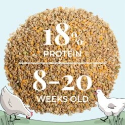 Mile Four 18% Organic Whole Grain Grower Chicken & Duck Feed -Meadow Farm 286876 PT6. AC SS1800 V1686085796