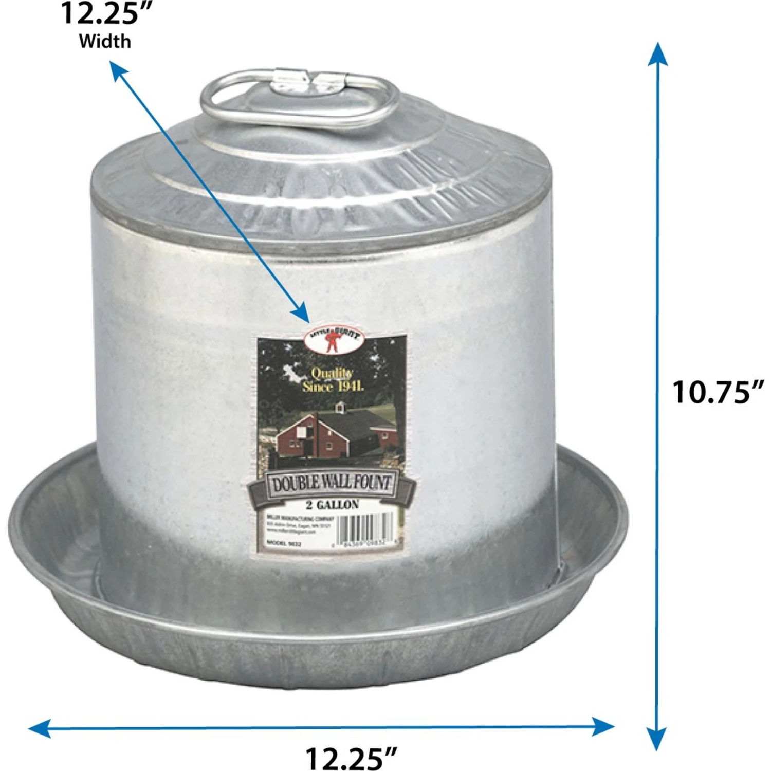 Little Giant Double Wall Metal Poultry Fount 2 Little Giant Double Wall Metal Poultry Fount - Image 2