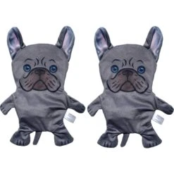 Piggy Poo And Crew French Bulldog Paper Crinkle Squeaker Toy, 2 Count