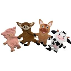 Piggy Poo And Crew Farm Animals Paper Crinkle Squeaker Toy, 4 Count