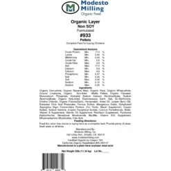 Modesto Milling Organic Non-Soy 17% Protein Layer Pellets Chicken Feed 9 Modesto Milling Organic Non-Soy 17% Protein Layer Pellets Chicken Feed -Meadow Farm 305251 PT4. AC SS1800 V1623014549