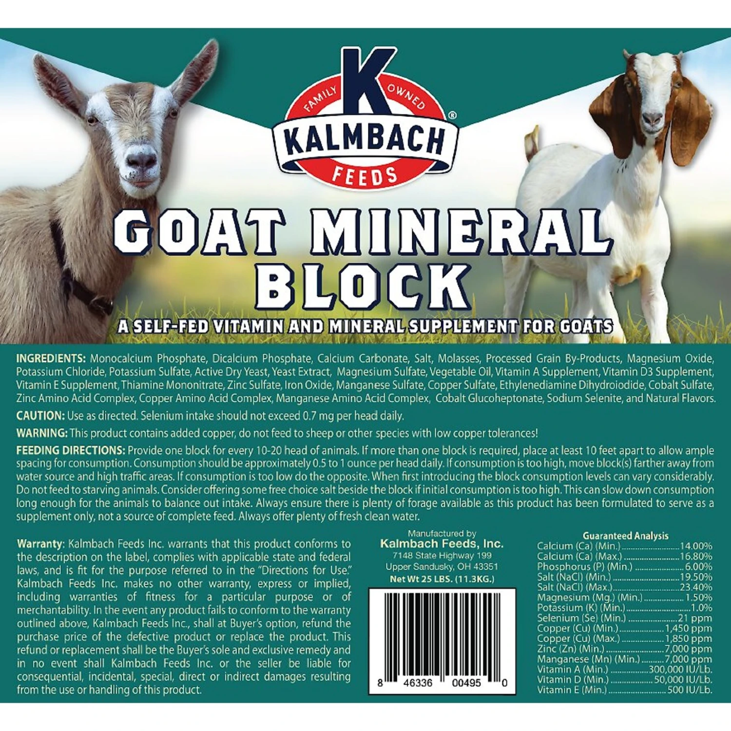 Kalmbach Feeds Vitamin & Mineral Goat Supplement, 25-lb Block 2 Kalmbach Feeds Vitamin & Mineral Goat Supplement, 25-lb Block - Image 2