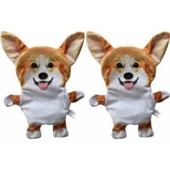 Piggy Poo And Crew Corgi Paper Crinkle Squeaker Toy, 2 Count