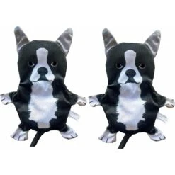 Piggy Poo And Crew Boston Terrier Paper Crinkle Squeaker Toy, 2 Count
