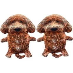 Piggy Poo And Crew Goldendoodle Paper Crinkle Squeaker Toy, 2 Count