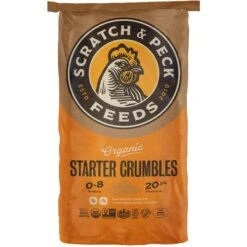 Scratch And Peck Feeds Organic Chicken, Duck, & Waterfowl 20.5% Protein Crumbles & GRUB Protein Starter Feed