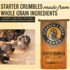 Scratch And Peck Feeds Organic Chicken, Duck, & Waterfowl 20.5% Protein Crumbles & GRUB Protein Starter Feed 10 Scratch And Peck Feeds Organic Chicken, Duck, & Waterfowl 20.5% Protein Crumbles & GRUB Protein Starter Feed -Meadow Farm 366868 PT2. AC SS1800 V1682627636