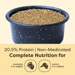 Scratch And Peck Feeds Organic Chicken, Duck, & Waterfowl 20.5% Protein Crumbles & GRUB Protein Starter Feed 12 Scratch And Peck Feeds Organic Chicken, Duck, & Waterfowl 20.5% Protein Crumbles & GRUB Protein Starter Feed -Meadow Farm 366868 PT4. AC SS1800 V1682627375