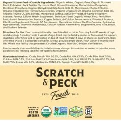 Scratch And Peck Feeds Organic Chicken, Duck, & Waterfowl 20.5% Protein Crumbles & GRUB Protein Starter Feed 14 Scratch And Peck Feeds Organic Chicken, Duck, & Waterfowl 20.5% Protein Crumbles & GRUB Protein Starter Feed -Meadow Farm 366868 PT6. AC SS1800 V1682699373
