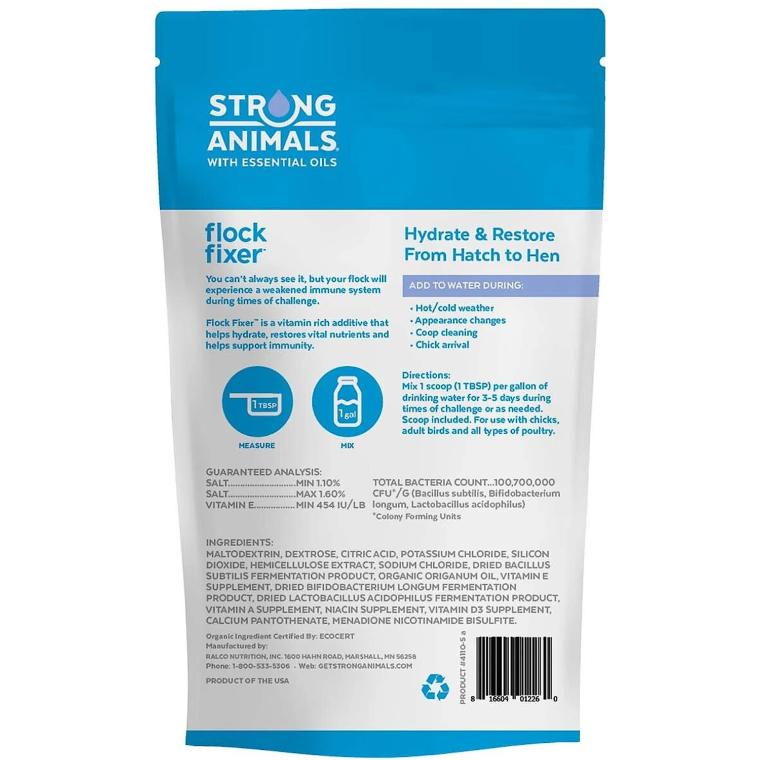 Strong Animals Flock Fixer Poultry Supplement, 5.5-oz Pouch 2 Strong Animals Flock Fixer Poultry Supplement, 5.5-oz Pouch - Image 2