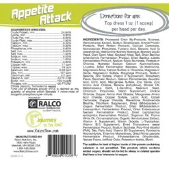 Ralco Show Appetite Attack Cattle Supplement, 5-lb Pail 5 Ralco Show Appetite Attack Cattle Supplement, 5-lb Pail -Meadow Farm 368409 PT2. AC SS1800 V1644975718