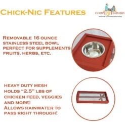 Coops & Feathers Chick-Nic Table Poultry Feeder, Red -Meadow Farm 370730 PT5. AC SS1800 V1646946091